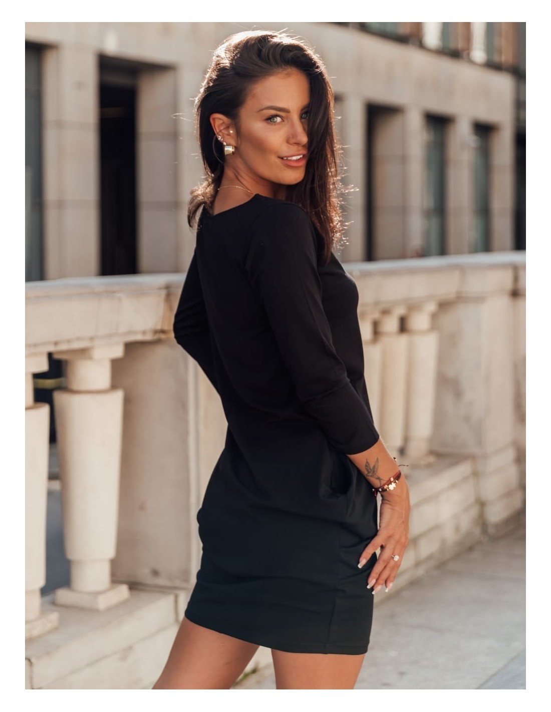 Casual black bauble dress 9988 - Online store - Boutique